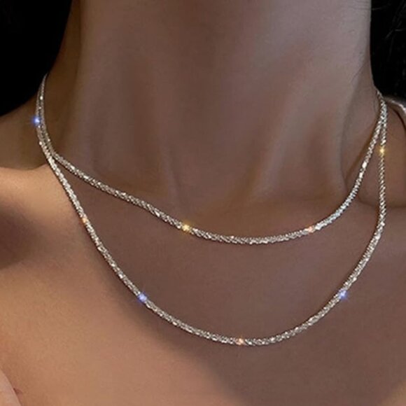 NEW! Rhinestone Double Necklace - Picture 2 of 6